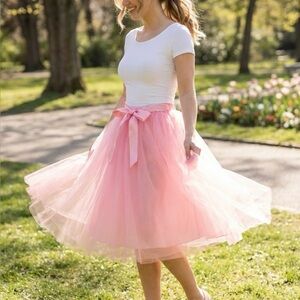 Pink Tulle Skirt - Women’s L